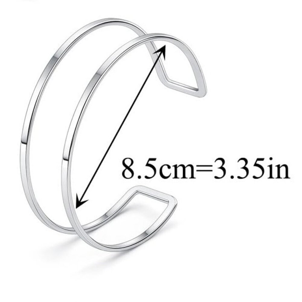 ADJUSTABLE SILVER UPPER-ARM CUFF BANGLE NWT - Picture 7 of 8